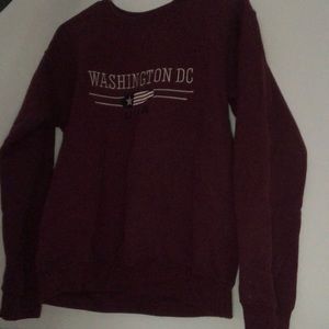 washington, d.c. maroon crewneck
